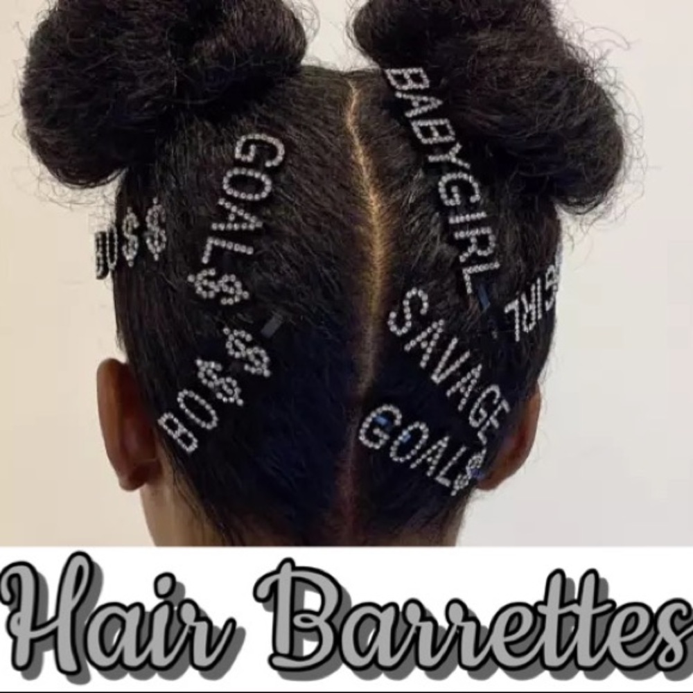 Rhinestone Word Hair Clip, Word Barrette, Word Pin